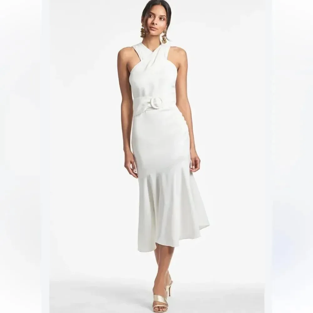 SACHIN & BABI Naomi Belted Halter Dress / size 12